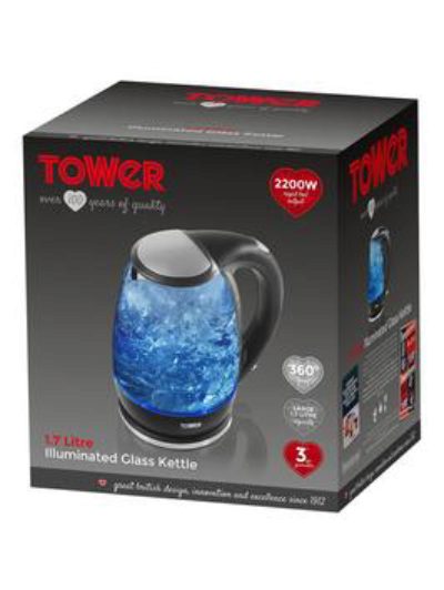 Swan Tower 1.7-Litre Glass Kettle